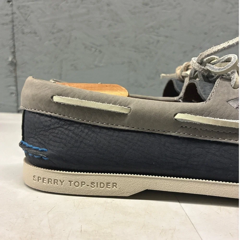 Sperry Authentic Original Boat Shoes Mens 10M Gray STS19266 Leather Deck Loafers